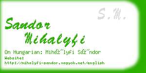 sandor mihalyfi business card